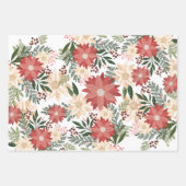 Moderne und festliche Botanische Poinsettie Geschenkpapier Set (Vorderseite 3)