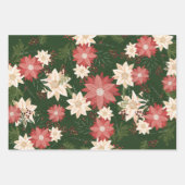 Moderne und festliche Botanische Poinsettie Geschenkpapier Set (Vorderseite 2)
