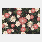 Moderne und festliche Botanische Poinsettie Geschenkpapier Set (Vorderseite)