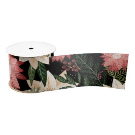 Moderne und festliche Botanische Poinsettie Satinband
