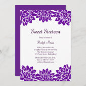 Moderne und florale Geburtstagsparty Einladung (Vorne/Hinten)