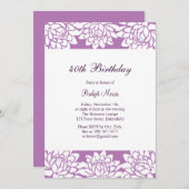 Moderne und florale Geburtstagsparty Einladung (Vorne/Hinten)