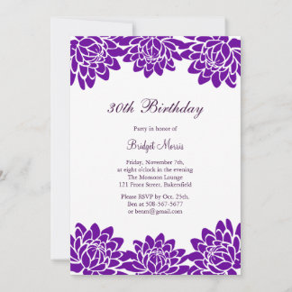 Moderne und florale Geburtstagsparty Einladung