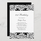 Moderne und florale Party Einladung 21. Geburtstag (Vorne/Hinten)