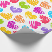 Moderne und Girly Vibranly Doodled Herzens Valenti Geschenkpapier (Ecke)