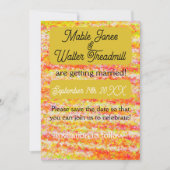 Moderne und helle Golden and pinks Save the Date (Vorderseite)