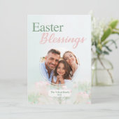 Moderne und Hübsche Ostersegmente Fotokarte Feiertagskarte (Stehend Vorderseite)