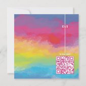 Moderne und inspirierend Regenbogenfarben Save The Date (Rückseite)