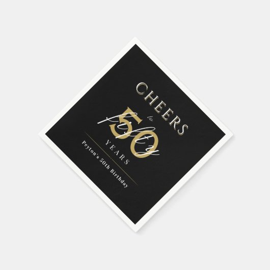 Moderne und klassische Feier zu 50 Jahren Geburtst Serviette (Ecke)
