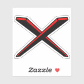 Moderne und klassische Letter X Monogramm Aufkleber (Blatt)