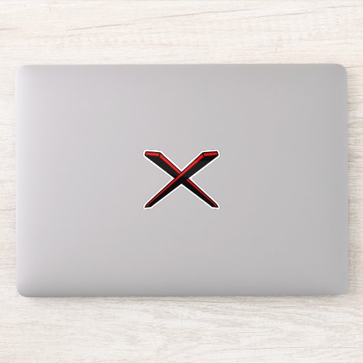 Moderne und klassische Letter X Monogramm Aufkleber (Computer)