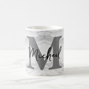 Moderne und klassische Marmor-Monogramm-Buchstabe  Kaffeetasse