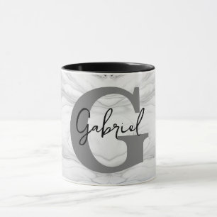 Moderne und klassische Marmor-Monogramm Buchstabe  Tasse