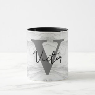 Moderne und klassische Marmor-Monogramm-Buchstabe  Tasse