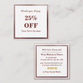 Moderne und klassische Rose Gold Foil Discount Car Quadratische Visitenkarte (Vorne/Hinten)