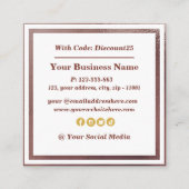 Moderne und klassische Rose Gold Foil Discount Car Quadratische Visitenkarte (Rückseite)