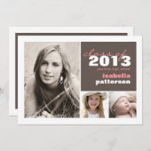 Moderne und kühne 3 Foto Abschluss Ankündigung (Vorne/Hinten)