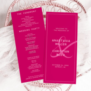 Moderne und kühne Magenta-Programmkarte