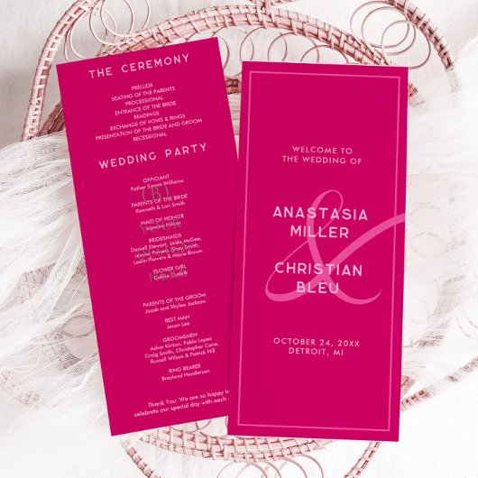 Moderne und kühne Magenta-Programmkarte