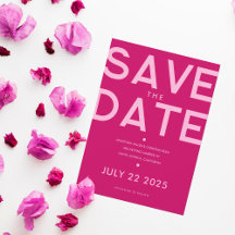 Moderne und kühne Magenta Save the Date