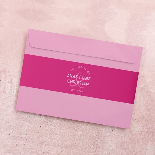 Moderne und kühne Magenta Wedding Einladungsbanderole