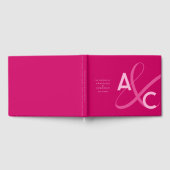 Moderne und kühne Magenta Wedding Gästebuch (Voll)