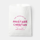 Moderne und kühne Magenta Wedding Geschenktütchen (Vorderseite)