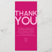 Moderne und kühne Magenta Wedding Menu Card Programm (Rückseite)