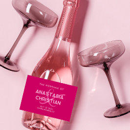 Moderne und kühne Magenta Wedding Schaumweinetikett