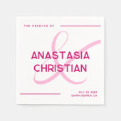 Moderne und kühne Magenta Wedding Serviette (Vorderseite)