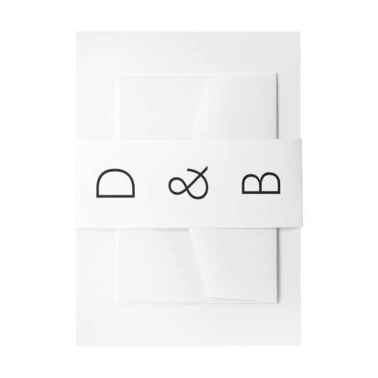 Moderne und kühne Schwarz-weiße Hochzeit Einladungsbanderole (Vorderseite Beispiel)