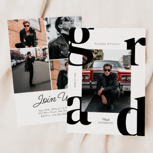 Moderne und kühne Typografie-Klasse des Abschlusse Einladung