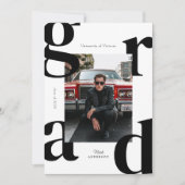 Moderne und kühne Typografie-Klasse des Abschlusse Einladung (Vorderseite)