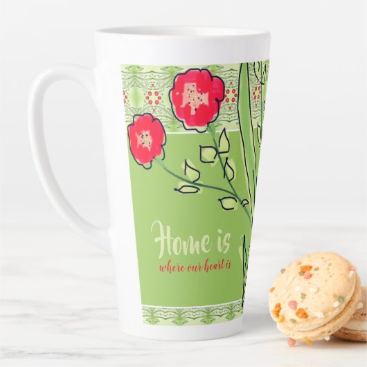 Moderne und Künstlerische Rote Flora Milchtasse (Beispiel)