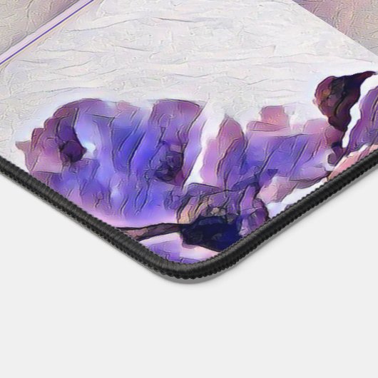 Moderne und künstlerische Wasserfarbe Lila und vio Schreibtischunterlage (Ecke)