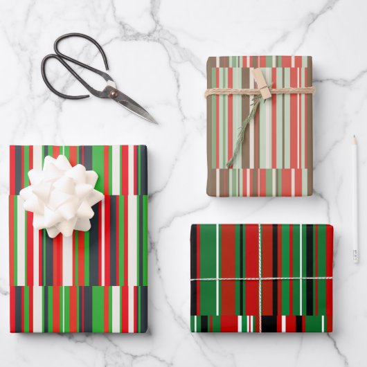 Moderne und Künstlerische Weihnachten Geschenkpapier Set (Vorderseite)