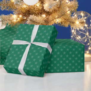 Moderne und lustige Grüne Sterne Weihnachten Geschenkpapier