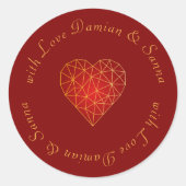 Moderne und luxuriöse geometrische Liebe aus goldf Runder Aufkleber (Vorderseite)