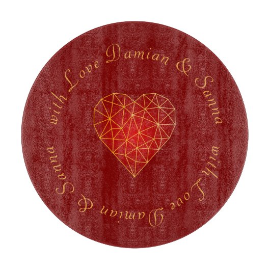 Moderne und luxuriöse geometrische Liebe aus goldf Schneidebrett (Vorderseite)