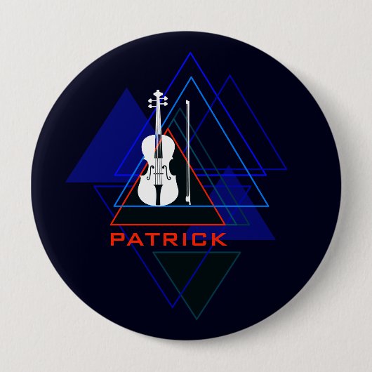 Moderne und maskuline Navy Blue Music Violin Desig Button (Vorderseite)