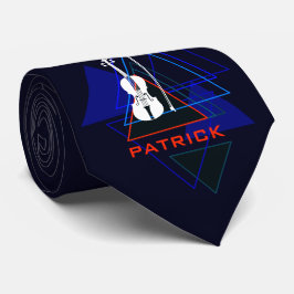 Moderne und maskuline Navy Blue Music Violin Desig Krawatte