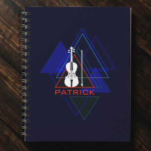 Moderne und maskuline Navy Blue Music Violin Desig Notizblock