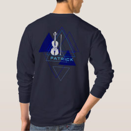 Moderne und maskuline Navy Blue Music Violin Desig T-Shirt