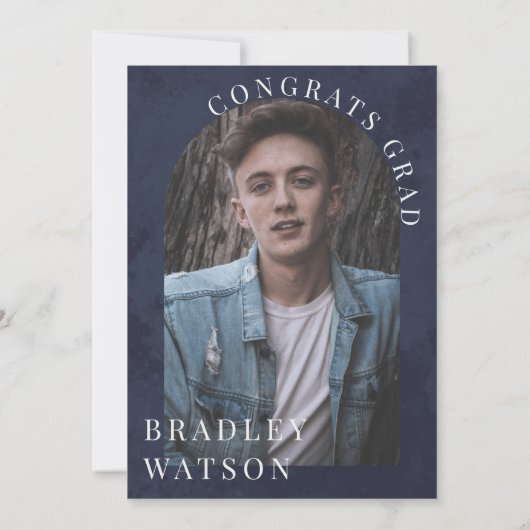 Moderne und minimale Absolventen der Marine Einladung (Rückseite)