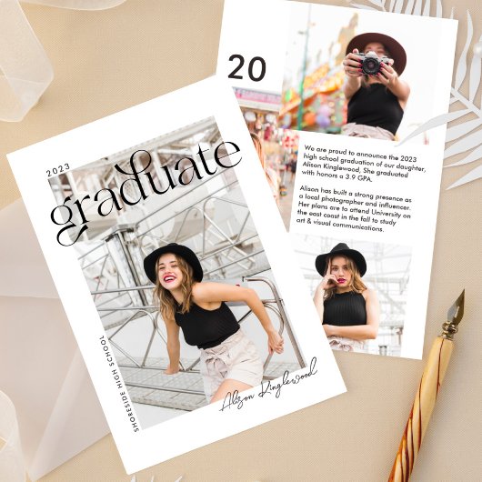 Moderne und minimale Foto Abschluss Ankündigung