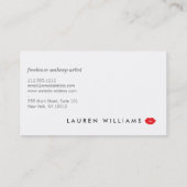 Moderne und minimale Red Lips Beauty Business Card Visitenkarte (Rückseite)