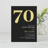 Moderne und minimale Schwarz-Gold-Typografie zum G Einladung (Stehend Vorderseite)