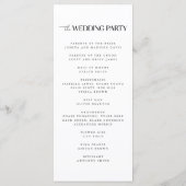 Moderne und minimale White Wedding Programm (Rückseite)