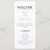 Moderne und minimale White Wedding Programm (Vorderseite)