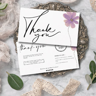 Moderne und minimalistische Aquarellfarben Blume d Visitenkarte